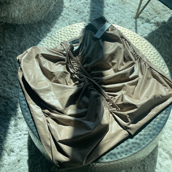 Taupe faux leather skirt - Picture 2 of 5